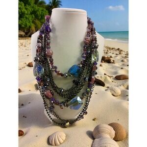 Cookie Lee Colorful  Glass‎ Bead Multi-Strand  Necklace